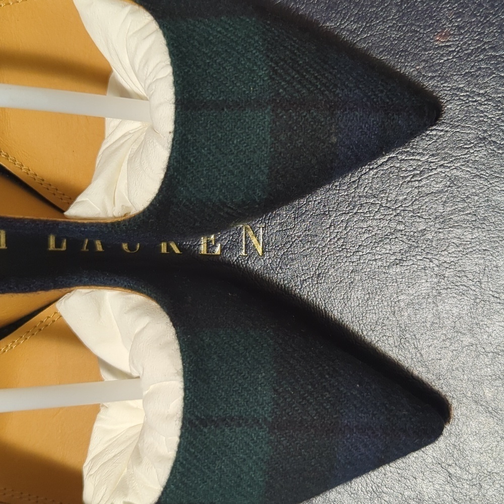 Ralph Lauren Celia Black Watch Tartan Pumps Women's Size 6/36 B Black Mu Tartan. - Picture 2 of 13